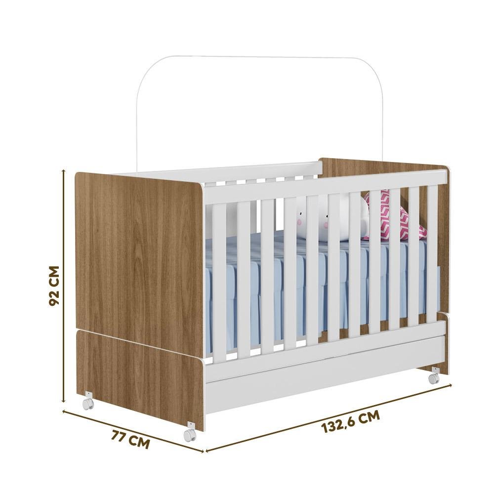 Berço Com Colchão Baby Luxo Celiflex 130 x 70 cm Nature Branco Encanto ...