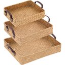 Ver imagem 1 de Kit 3 Bandejas Decorativa para Servir Fibra Natural Home&Co