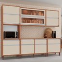 Ver imagem 1 de Cozinha Completa Modulada Maitê New 100% Mdf Tuboarte 10 Portas e 4 Gavetas Vidro Reflecta
