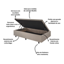 Ver imagem 4 de Cama Box Baú 96x203x34 Solteirão Cm Linho com Pistão a Gás