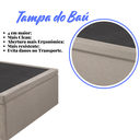Ver imagem 7 de Cama Box Baú 96x203x34 Solteirão Cm Linho com Pistão a Gás