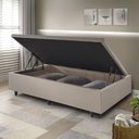 Ver imagem 1 de Cama Box Baú 96x203x34 Solteirão Cm Linho com Pistão a Gás