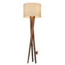 Ver imagem 2 de Abajur De Chão Tripé Madeira Rústica Com Cúpula