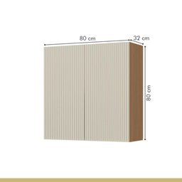 Armário Aéreo Modulada 2 Portas Nesher Simone Mendes 80cm Mdf Carvalho/greige - 4