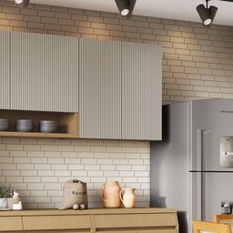 Armário Aéreo Modulada 2 Portas Nesher Simone Mendes 80cm Mdf Carvalho/greige - 1