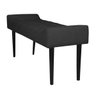 Banco 2 Lugares Recamier Côncavo Pé Palito Suede Preto - 2