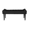 Banco 2 Lugares Recamier Côncavo Pé Palito Suede Preto - 1