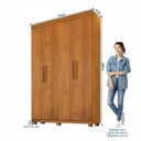 Ver imagem 3 de Guarda-Roupa 4 Portas 3 Gavetas MDF Parma Yescasa Marrom/Cinamomo