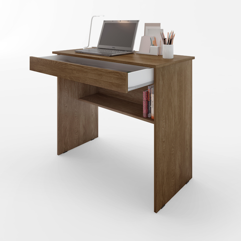 Mesa de Escritório com 01 Gaveta para Notebook e Computador Vitória - Freijó