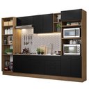 Ver imagem 3 de Armário de Cozinha Completa 330cm Rustic/Preto Agata Madesa 02