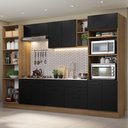 Ver imagem 1 de Armário de Cozinha Completa 330cm Rustic/Preto Agata Madesa 02