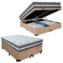 Ver imagem 5 de Cama Box Baú Casal Bipartido Sintético + Colchão Anjos Black Graphite Molas Ensacadas 138x188x64cm B
