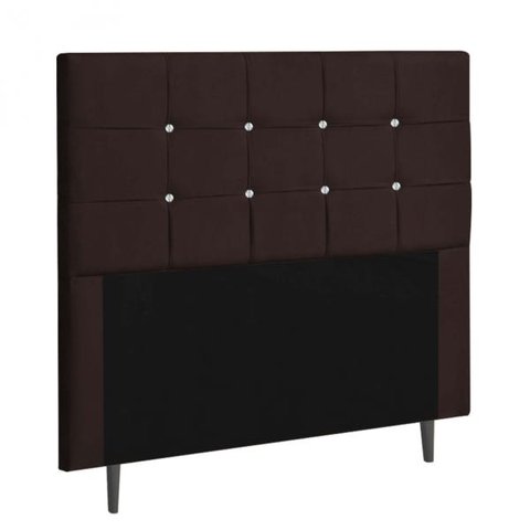 Cabeceira Queen Strass Jordania 160 CM Courino Marrom - D A Decor