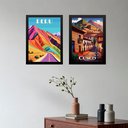 Ver imagem 2 de Kit 2 Quadros Decorativos Peru Cusco 24x18cm - com Vidro:moldura Preta