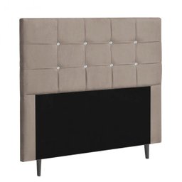 Cabeceira Casal Strass Jordania 140 CM Courino Bege - D A Decor - 1