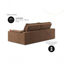 Ver imagem 4 de Sofá com Chaise Manhattan 3 Lugares Retrátil 210cm Marrom Suede Cia Lar