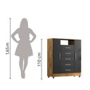 Ver imagem 4 de Cômoda Sapateira Isabele 2 Portas 5 Gavetas Castanho/Onix