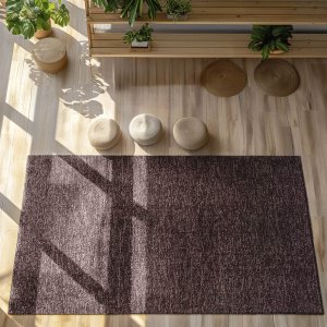 Tapete Sisal Sala Quarto 200x250 Tecido Sintético Mesclado - Marrom Argila