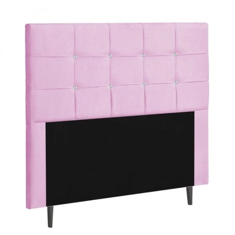 Cabeceira Solteiro Strass Jordania 100 CM Courino Rosa - D A Decor