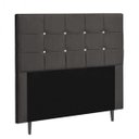 Ver imagem 1 de Cabeceira Solteiro Strass Jordania 100 CM Courino Cinza - D A Decor