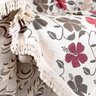 Manta Sofá Xale Floral Bege 2,30x1,50 para Sofá Jacquard com Franja - 2
