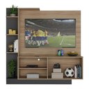 Ver imagem 3 de Estante Com Painel Tv 55" E 2 Portas França Multimóveis Br2473 Duna/Preto