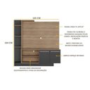 Ver imagem 5 de Estante Com Painel Tv 55" E 2 Portas França Multimóveis Br2473 Duna/Preto