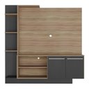 Ver imagem 2 de Estante Com Painel Tv 55" E 2 Portas França Multimóveis Br2473 Duna/Preto