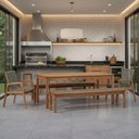 Ver imagem 2 de Mesa de Jantar com 02 Bancos de Madeira e 02 Cadeiras com Braço Trammare C07 Corda Náutica Verde