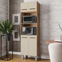 Ver imagem 2 de Armario Paneleiro 4p 197x60 Cm Mara Savana Off White Mobbs