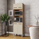 Ver imagem 3 de Armario Paneleiro 4p 197x60 Cm Mara Savana Off White Mobbs