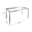 Ver imagem 3 de Mesa de Sala Jantar Reno M001 + Tampo Vidro 150x80cm Cromado - Kappesberg