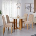Ver imagem 1 de Conjunto para Sala de Jantar Mesa 94x94cm Flora 4 Cadeiras Fernanda Cimol