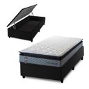 Ver imagem 1 de Conjunto Box Baú Solteirão Chicago Preto 96x203x64 Espuma D33