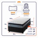 Ver imagem 2 de Conjunto Box Baú Solteirão Chicago Preto 96x203x64 Espuma D33