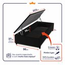 Ver imagem 3 de Conjunto Box Baú Solteirão Chicago Preto 96x203x64 Espuma D33