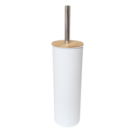 Escova Sanitária Chique Esfregão Elegante Inox C/ Madeira:branco - 3