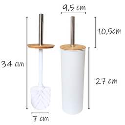Escova Sanitária Chique Esfregão Elegante Inox C/ Madeira:branco - 2
