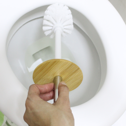 Escova Sanitária Chique Esfregão Elegante Inox C/ Madeira:branco - 5