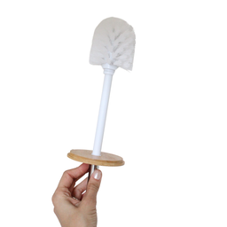 Escova Sanitária Chique Esfregão Elegante Inox C/ Madeira:branco - 4