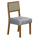 Ver mais imagens de Mesa de Jantar Liz 180x90cm Vidro 25mm Cinamomo Off White com Kit 8 Cadeiras Linho Prata -Valdemó