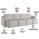 Ver mais imagens de Sofá Cama para Sala de Estar 5 Lugares 436cm Montserrat K01 Bouclê Creme - Lyam Decor