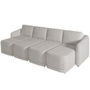 Ver imagem 3 de Sofá Cama para Sala de Estar 5 Lugares 436cm Montserrat K01 Bouclê Creme - Lyam Decor