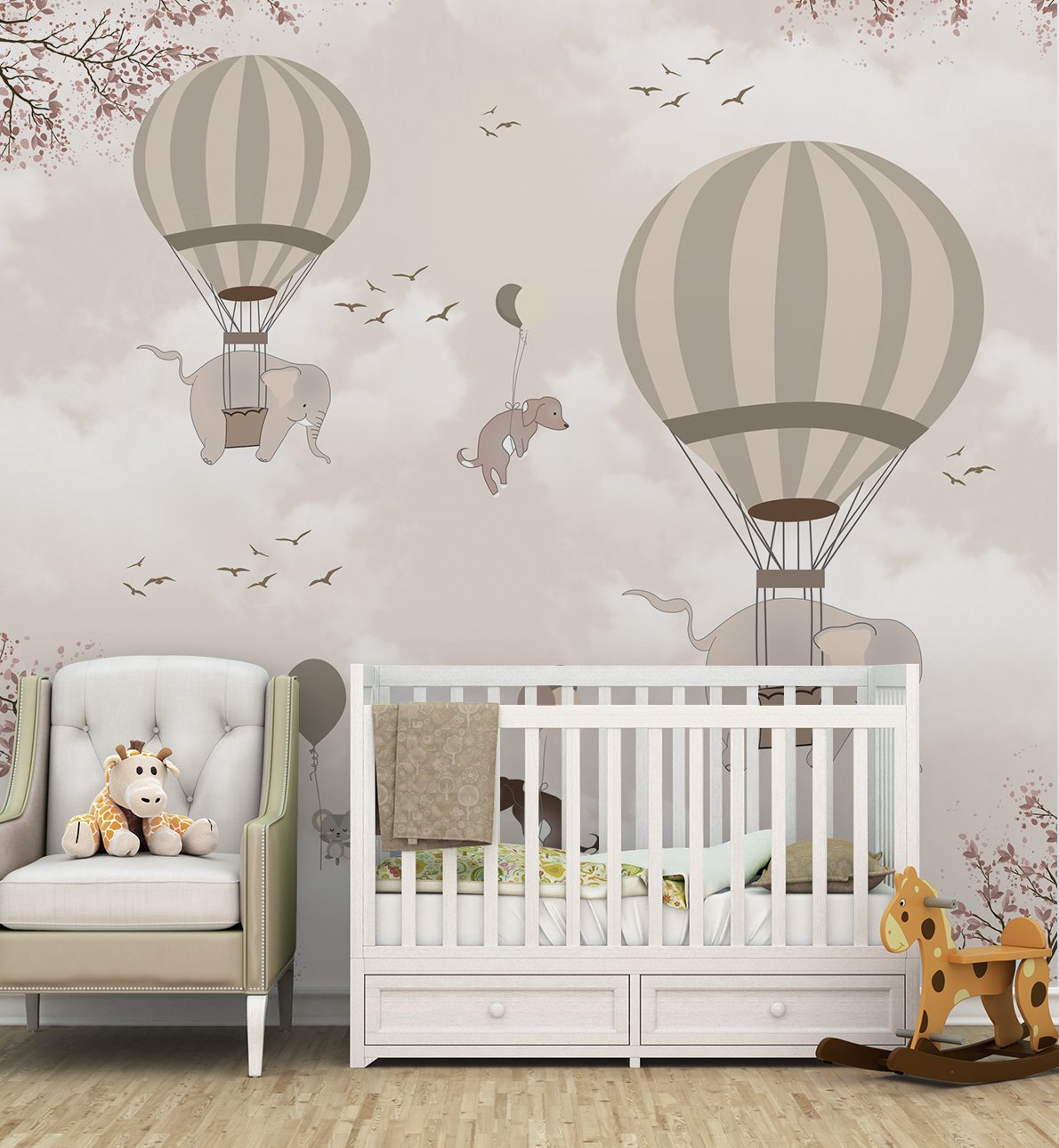 Papel de parede infantil para quarto de bebê balãozinho M² PP57 - 3