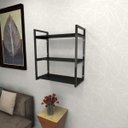 Ver imagem 1 de Estante estilo industrial sala aço cor preto 60x30x68cm modelo ind25