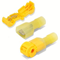50un Conector Derivação T Amarelo 4 a 6mm Emenda Rápida - 4