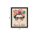 Ver imagem 3 de Quadro 30x25cm Frida Viva La Vida Moldura Vidro