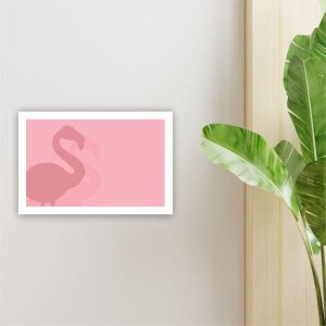 Quadro 20x30cm Flamingo Sombra Rosa Moldura Vidro