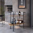 Ver imagem 1 de Carrinho para Bar Industrial 2 Nichos Preto/ Mel - Placa&ponto