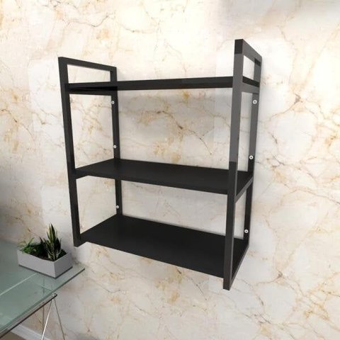 Estante Industrial Escritório Aço Cor Preto 60x30x68cm (c)x(l)x(a) Modelo Ind25